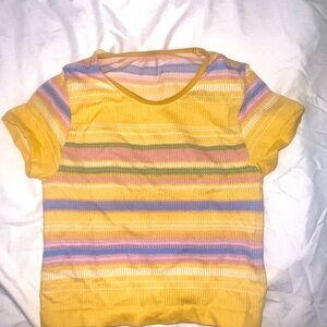 Colorful Striped Yellow Shirt